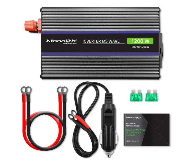 Qoltec Przetwornica napięcia 1200 MS Wave | 12V na 230V | 600/1200W - 1190372 - zdjęcie 6